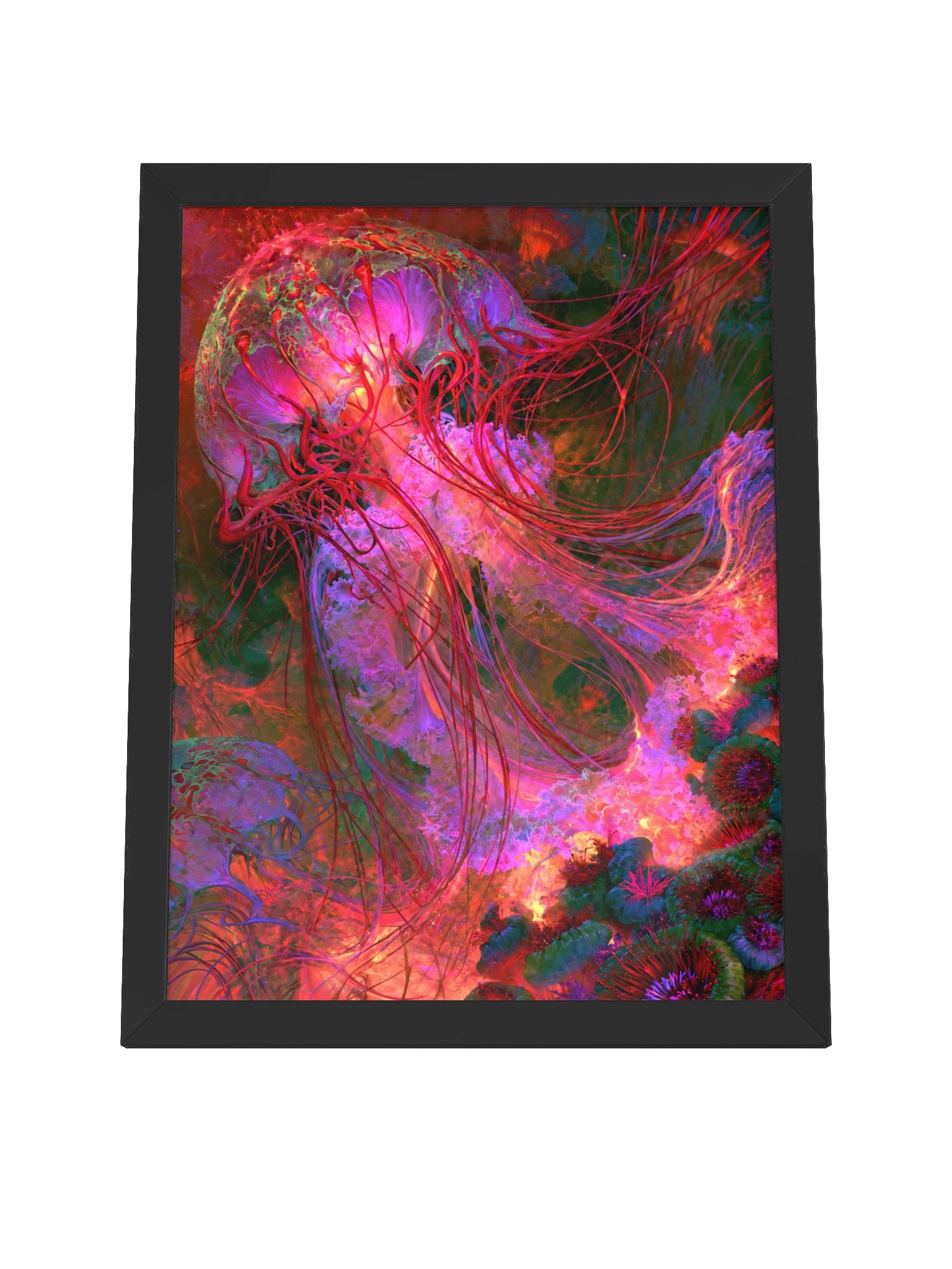 Jellyfish Framed Art Print — Crimson Jellyfish product image (8)