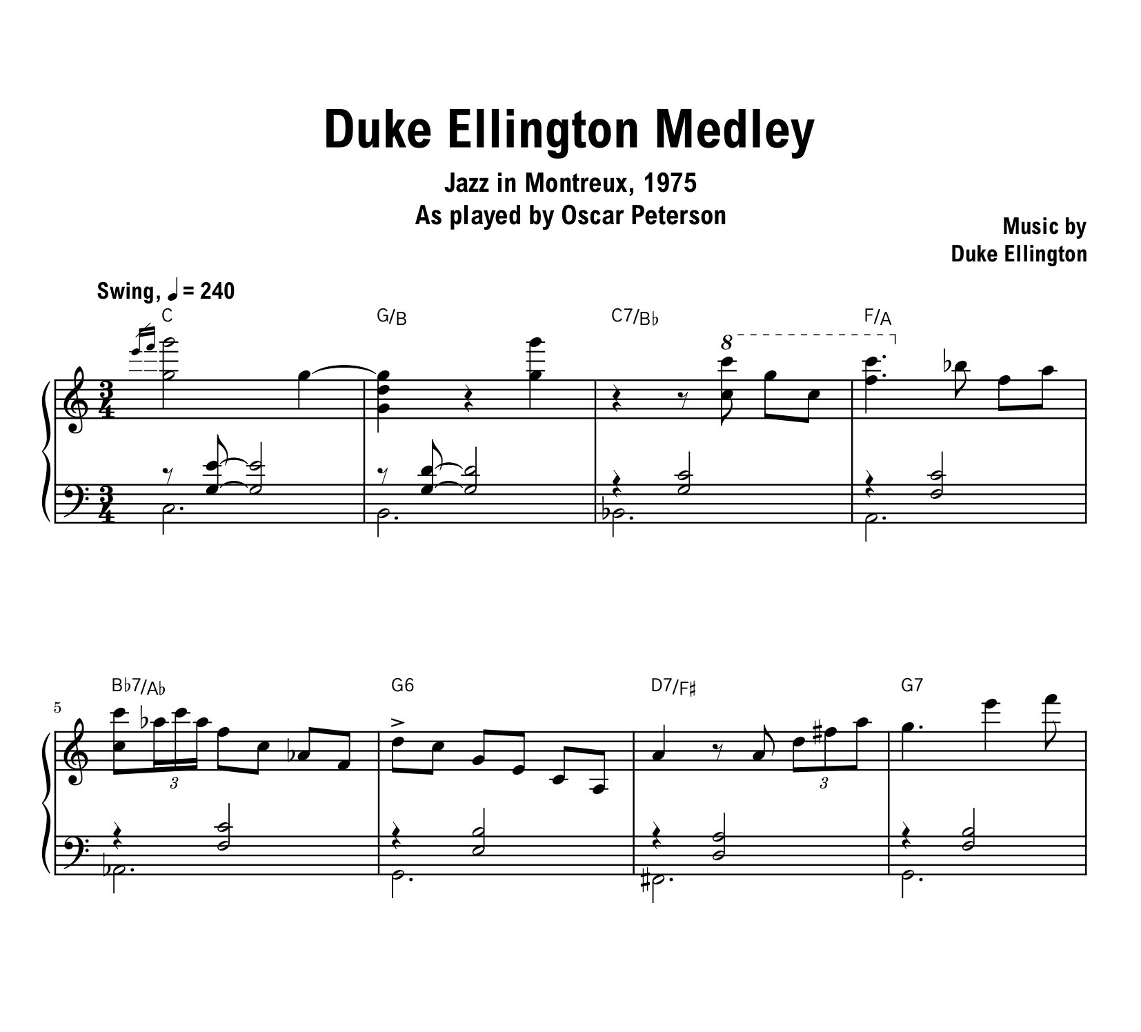 Oscar Peterson - Duke Ellington Medley (Montreux) - Sheet music (PDF) product image (1)