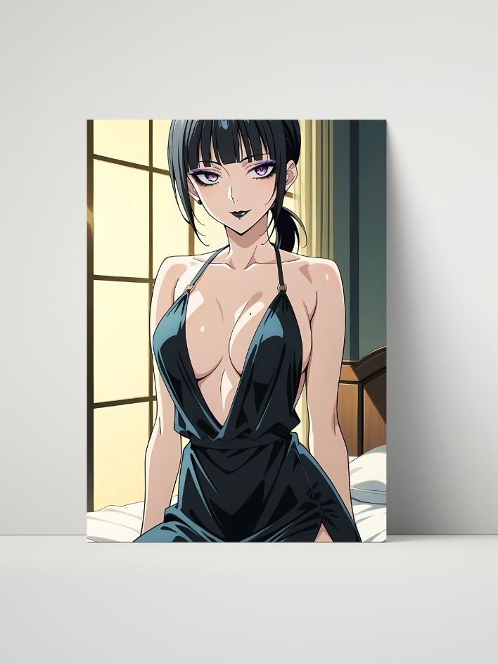 Metal Print - Luna Rain Original Character Black Slip Dress - 8x10 product image (1)