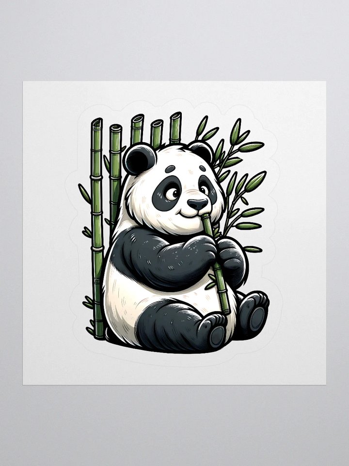 Cute Sticker of Panda Eating Bamboo product image (1)