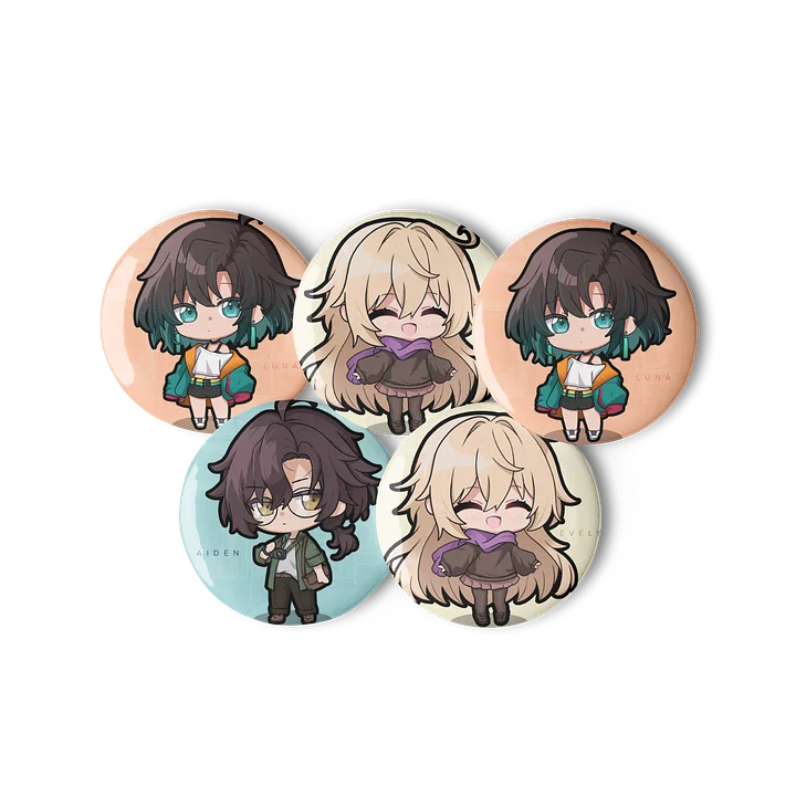 Chibi Trio Set of Pin Buttons product image (1)
