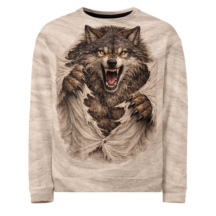 Nike Wolf Ripping Through Shirt - Alpha Wolf Graphic Sweatshirt - 3D Shredded Effect Nike Sportswear product image (2)
