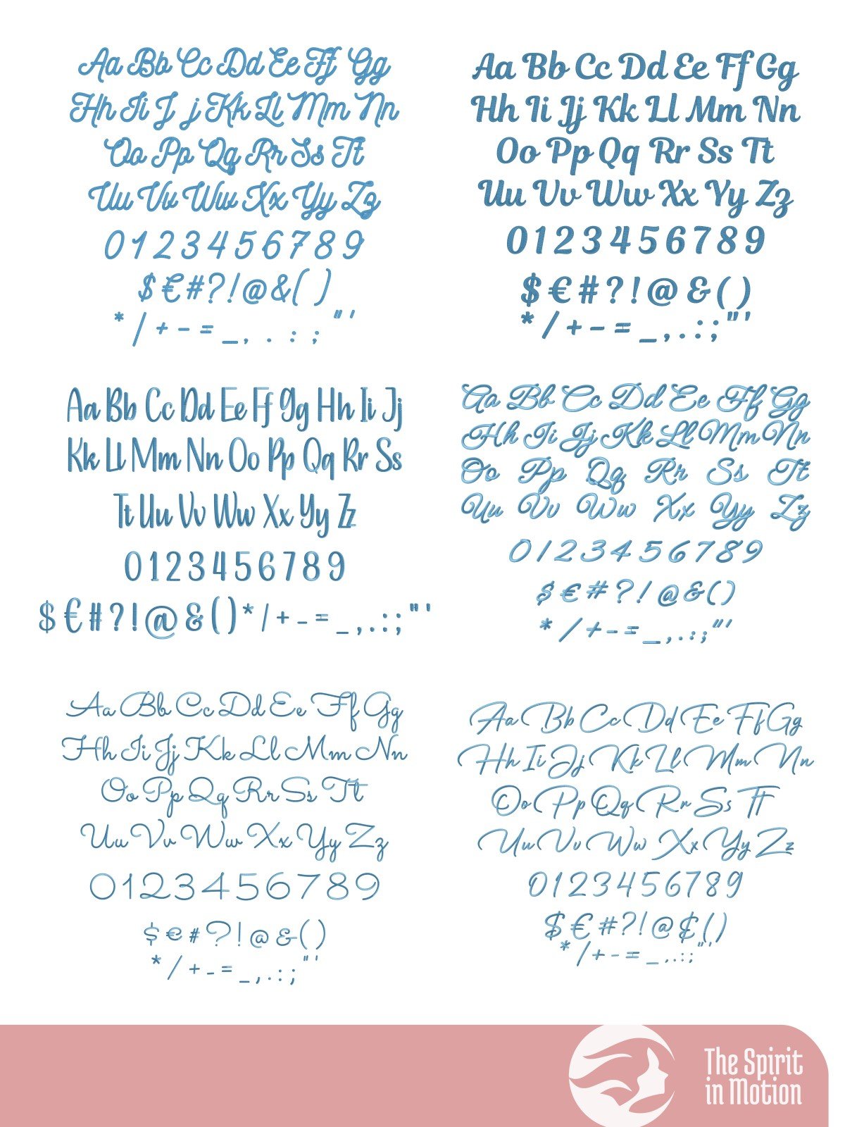 Script Embroidery Font Bundle #2: 10 Hand-digitized Script Fonts | PES, BX, DST product image (3)