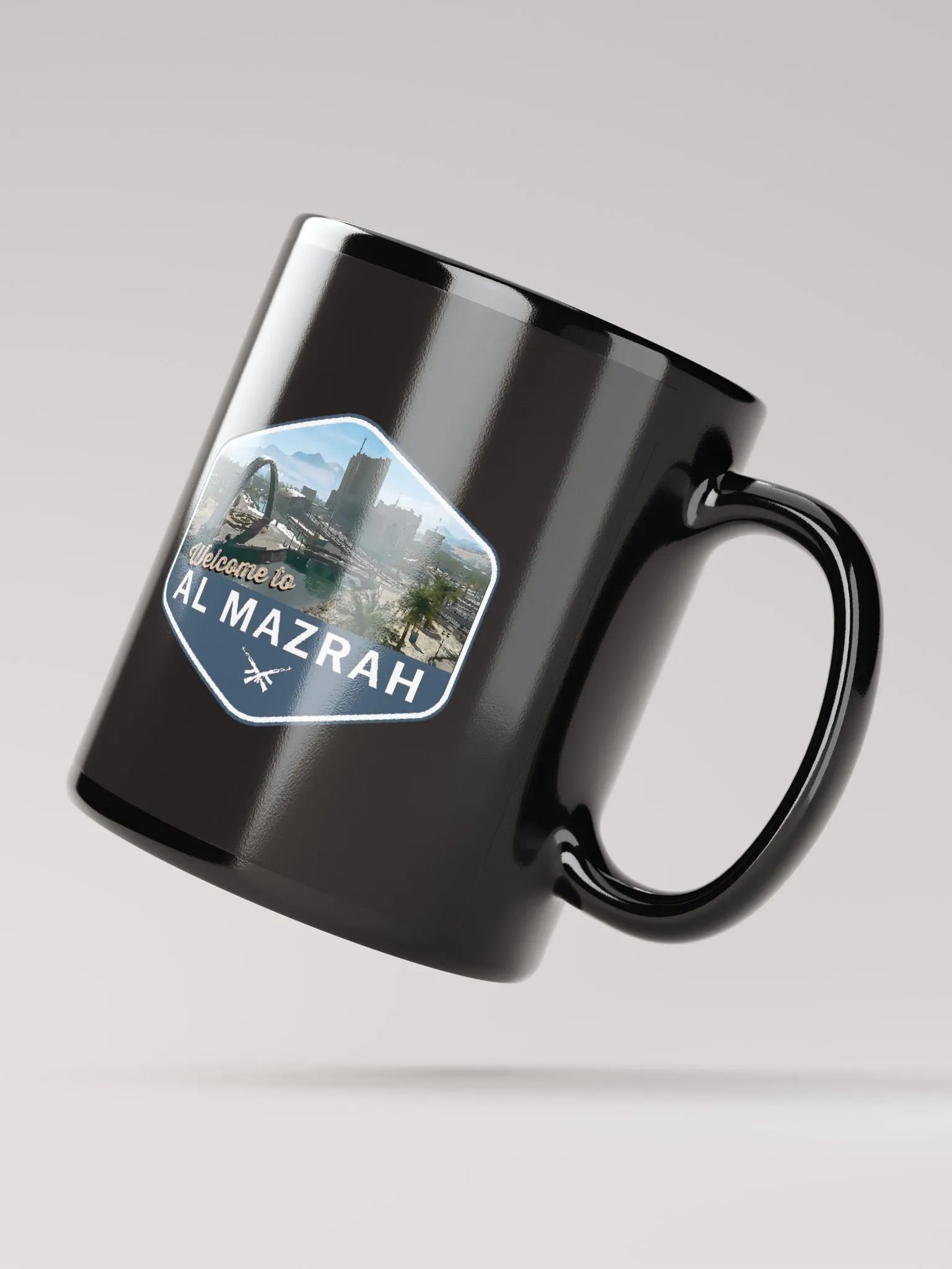 Welcome to Al Mazrah Mug, Black product image (2)