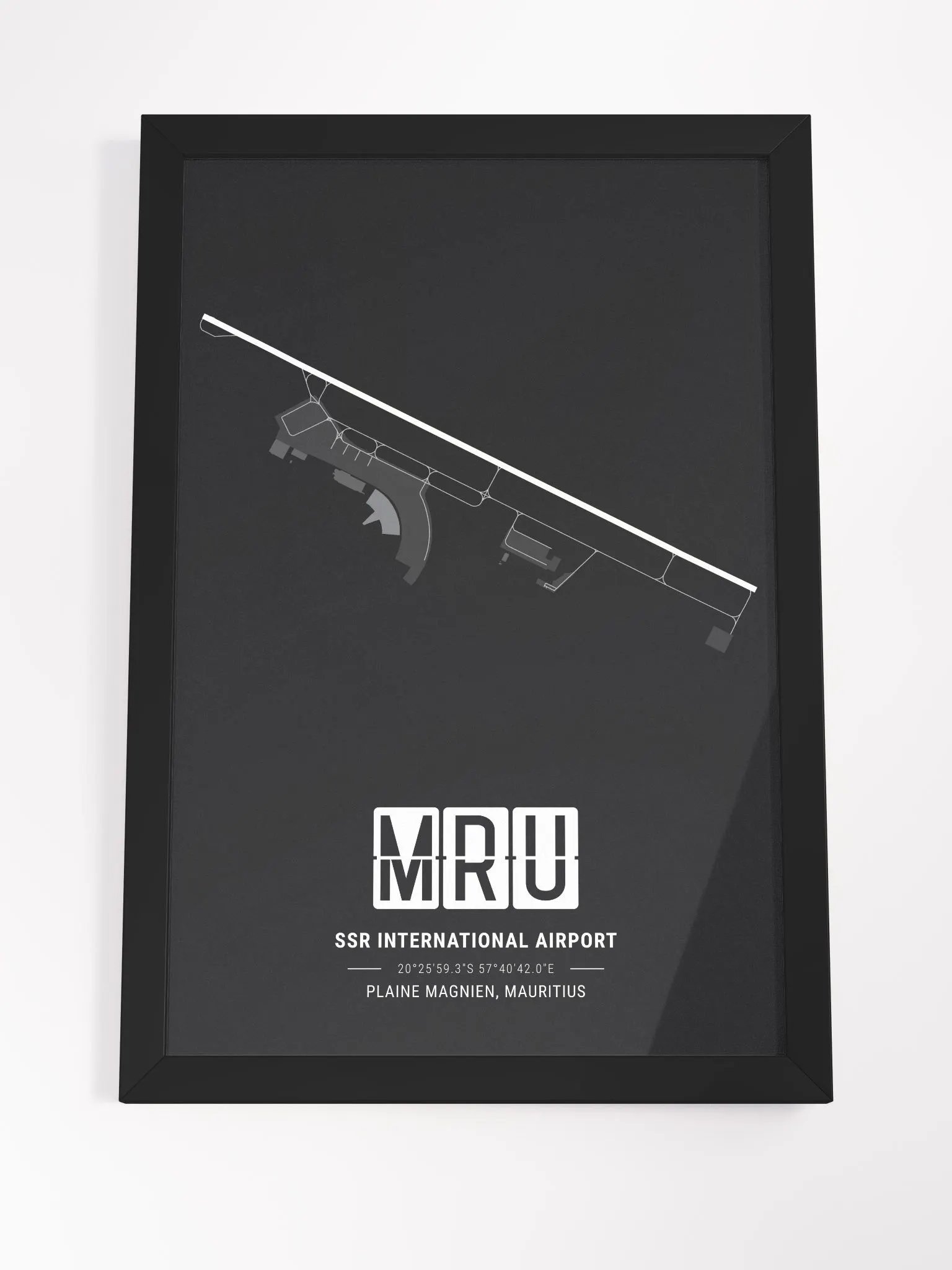 Framed Airport MRU Premium Map On Matt Paper product image (4)