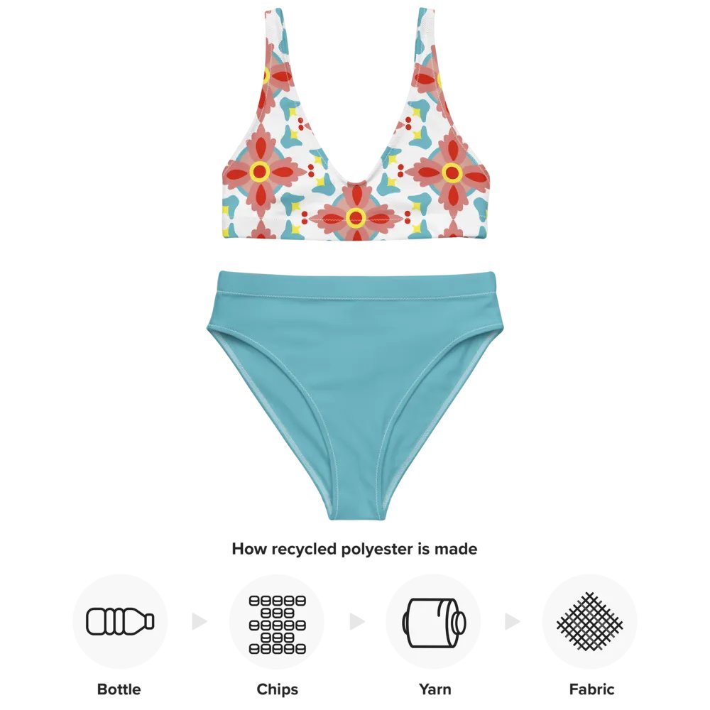 Floral Fantasy Recycled High Waisted Bikini Set product image (4)