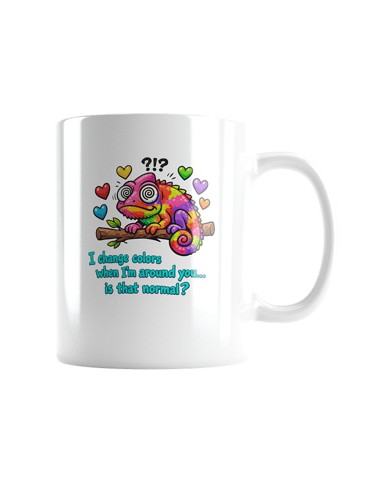Chameleon Valentine Mug 11oz - "I Change Colors When I'm Around You" Funny Love Gift - Cute Romantic Coffee Mug for Boyfriend Girlfriend Wife Husband - Anniversary Birthday Present product image (2)
