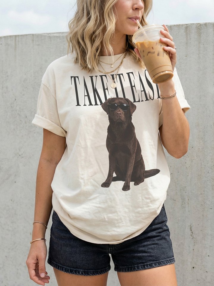 Take It Easy '90s Pop Vintage-Style T-Shirt for Labrador Retriever(Chocolate) Lovers product image (2)