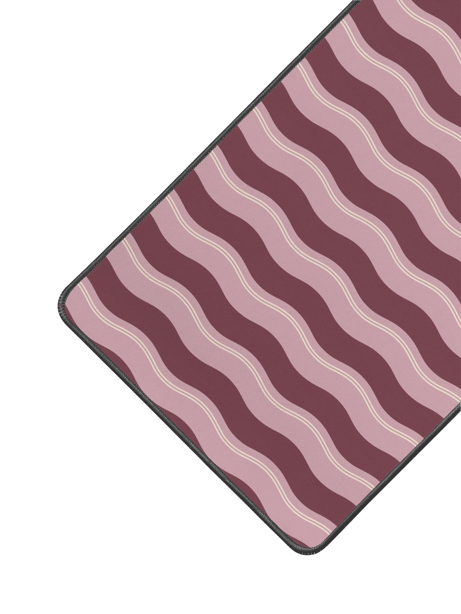 Rose Ribbon Desk Mat — Pink & Burgundy Stripes product image (2)
