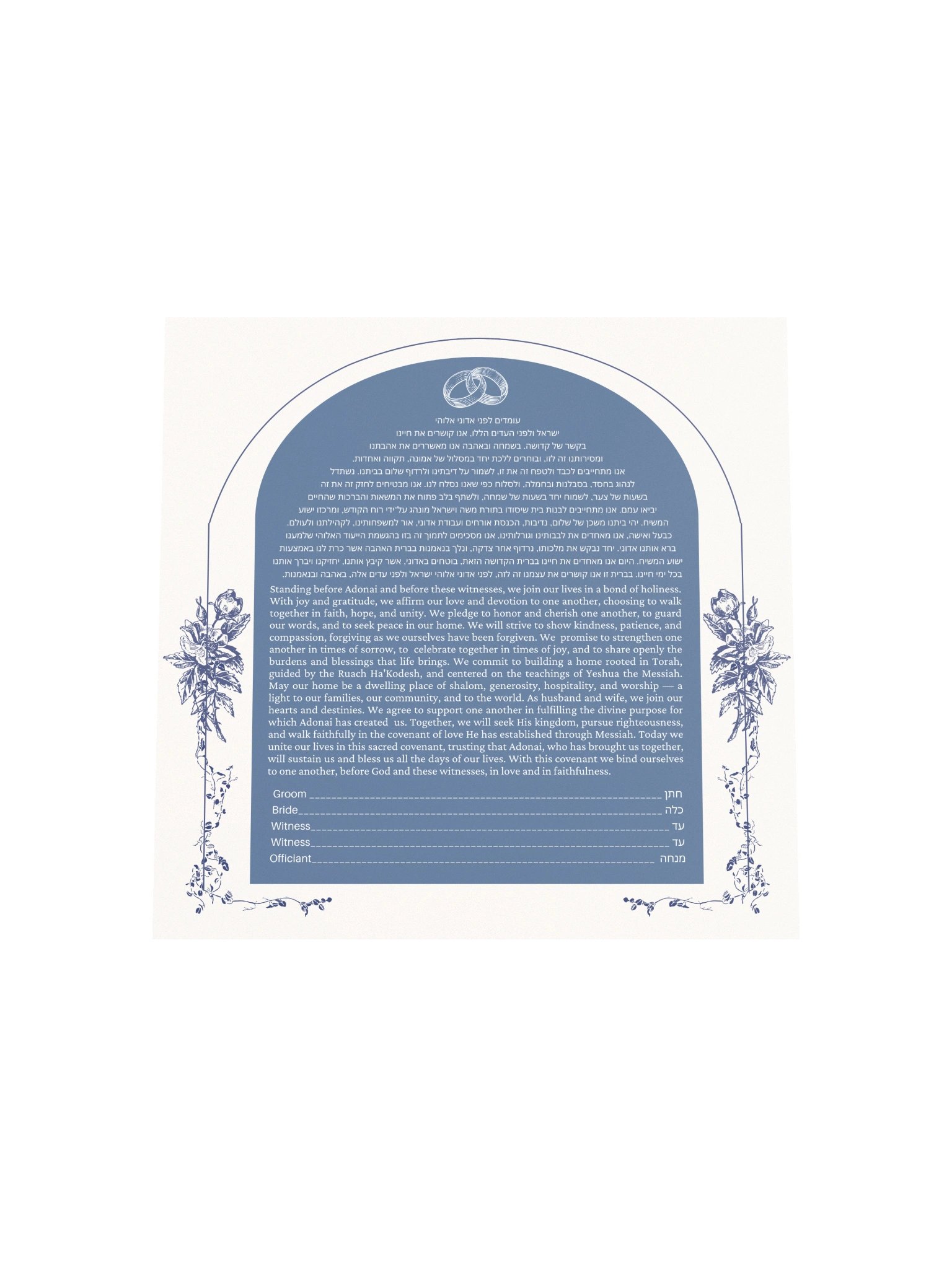 Blue Arched Ketubah Print product image (17)