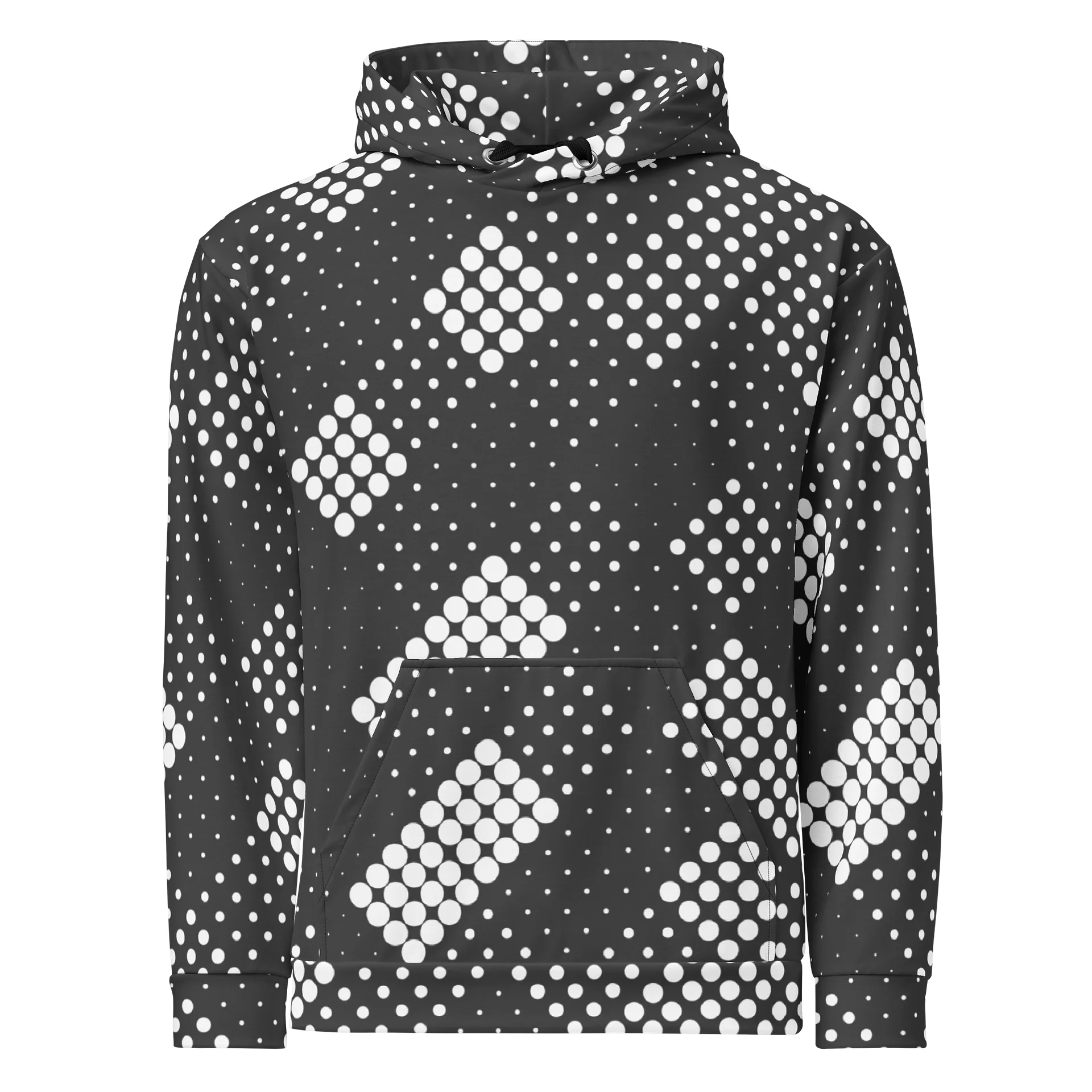 Geometric Dot Pattern All-Over Print Hoodie product image (1)