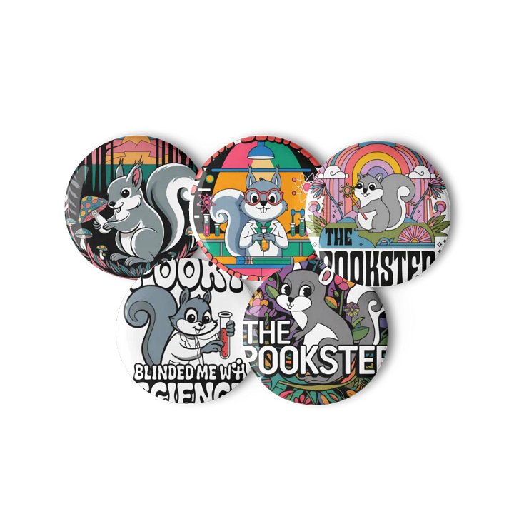 Original Pooky Artwork Buttons: Set of Five -F product image (3)