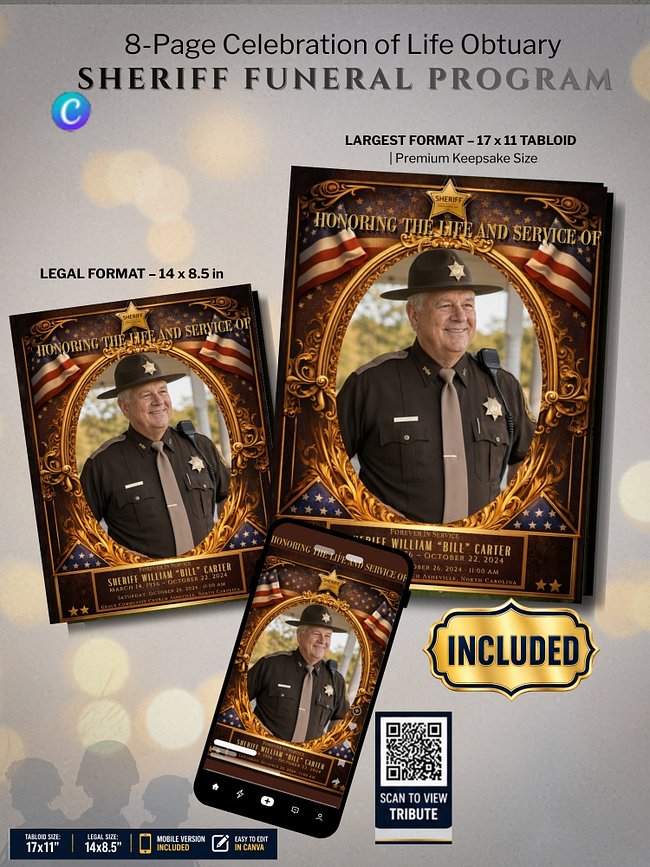 Sheriff Funeral Program Templates