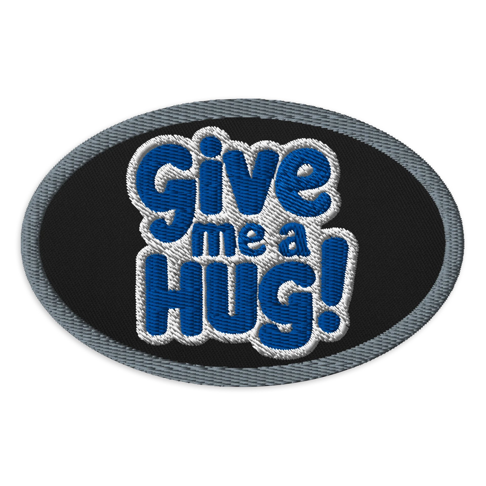 Bold Blue 'HUG' Embroidered Patch product image (1)