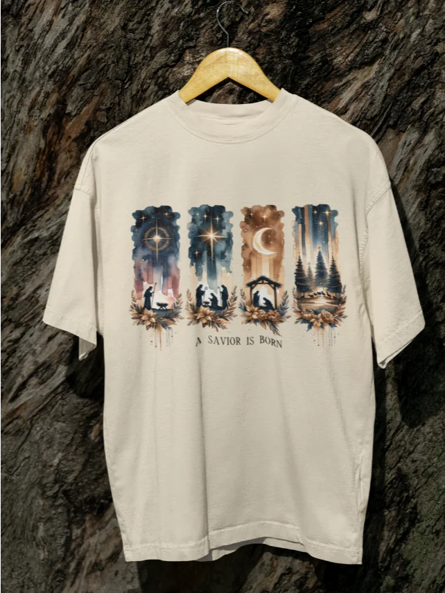 A Savior Is Born Christmas T-shirt product image (1)