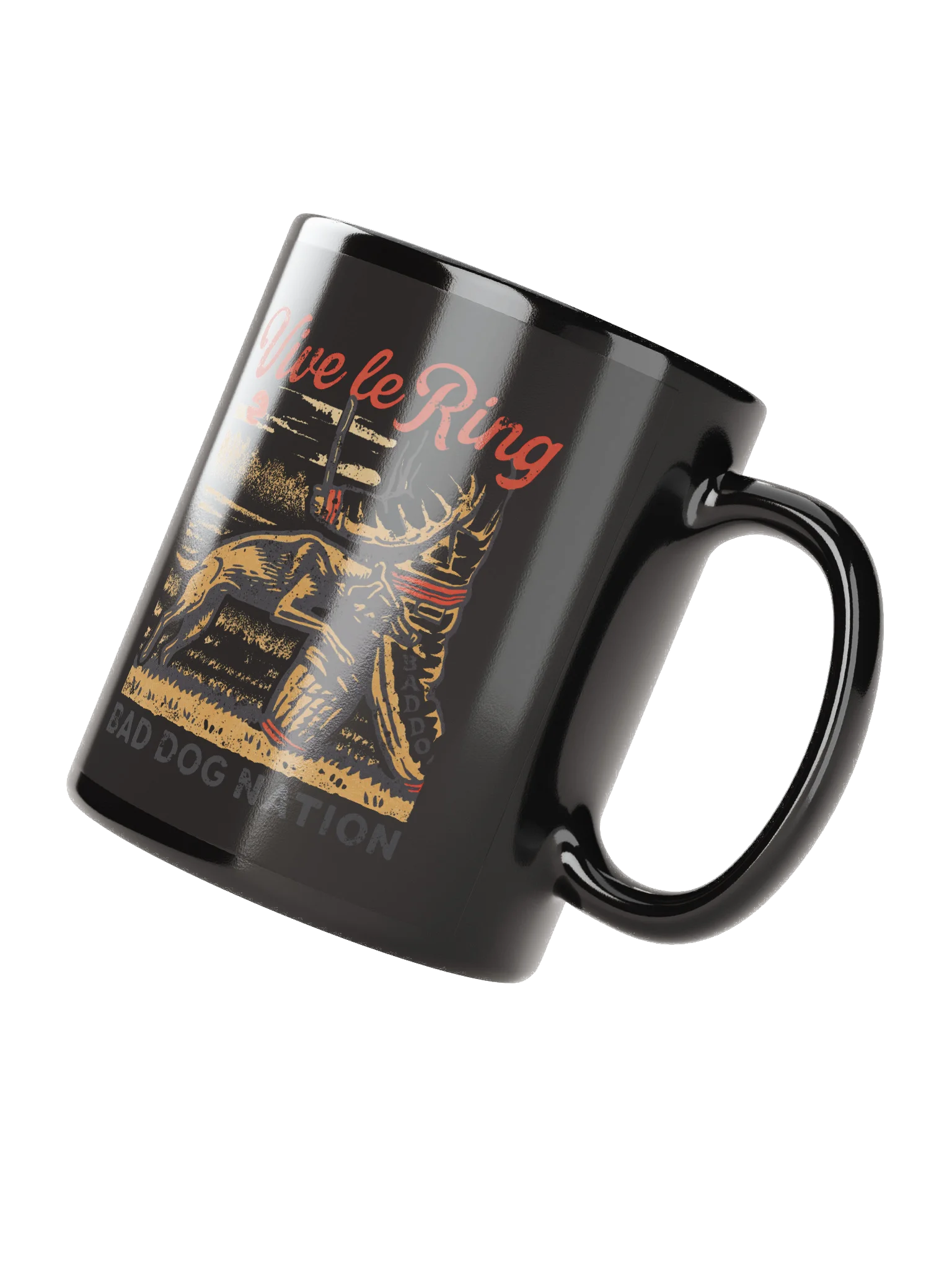 Vive le Ring - Black ceramic mug product image (3)