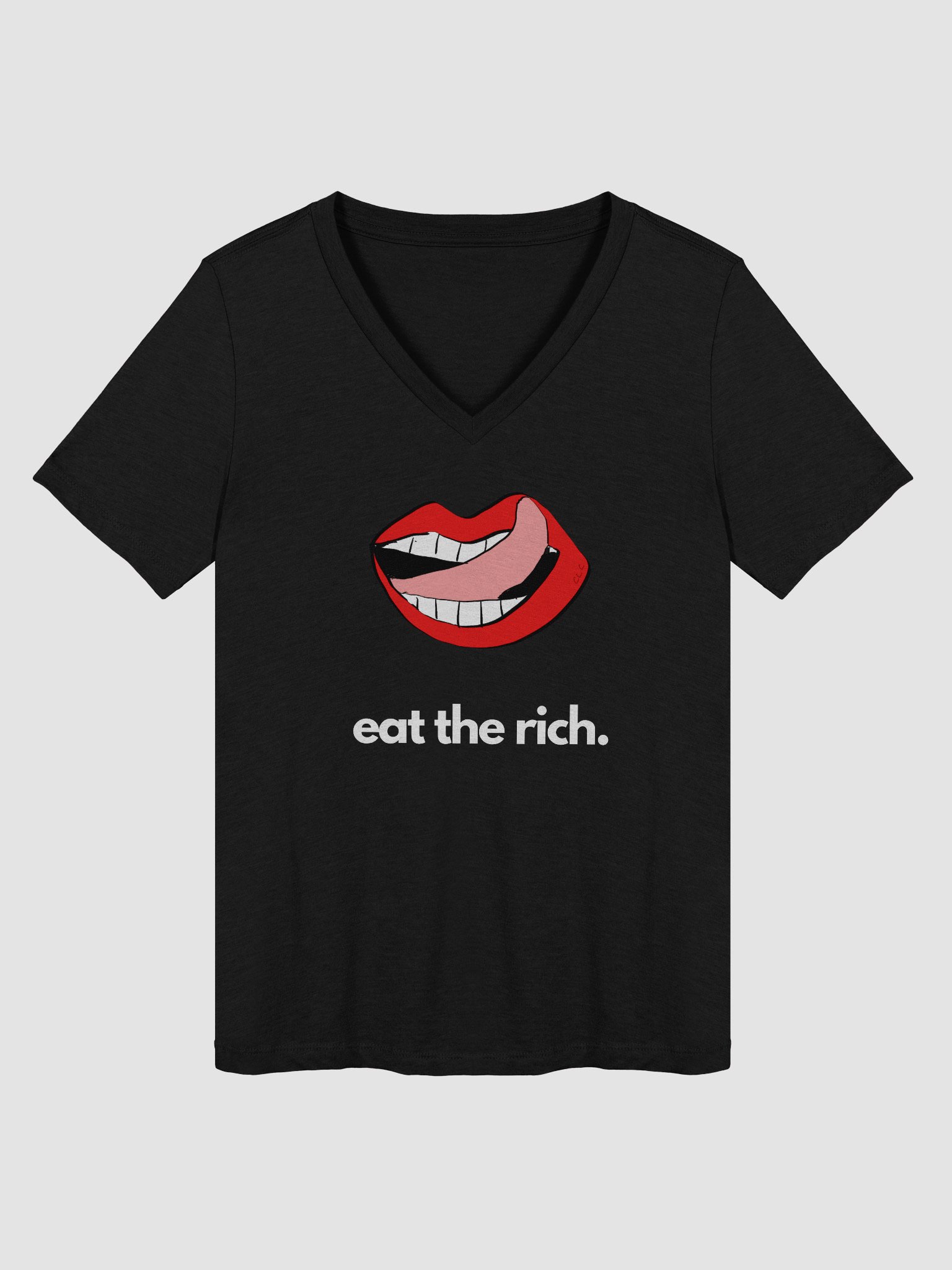 Eat The Rich Relaxed V-Neck Tee product image (1)