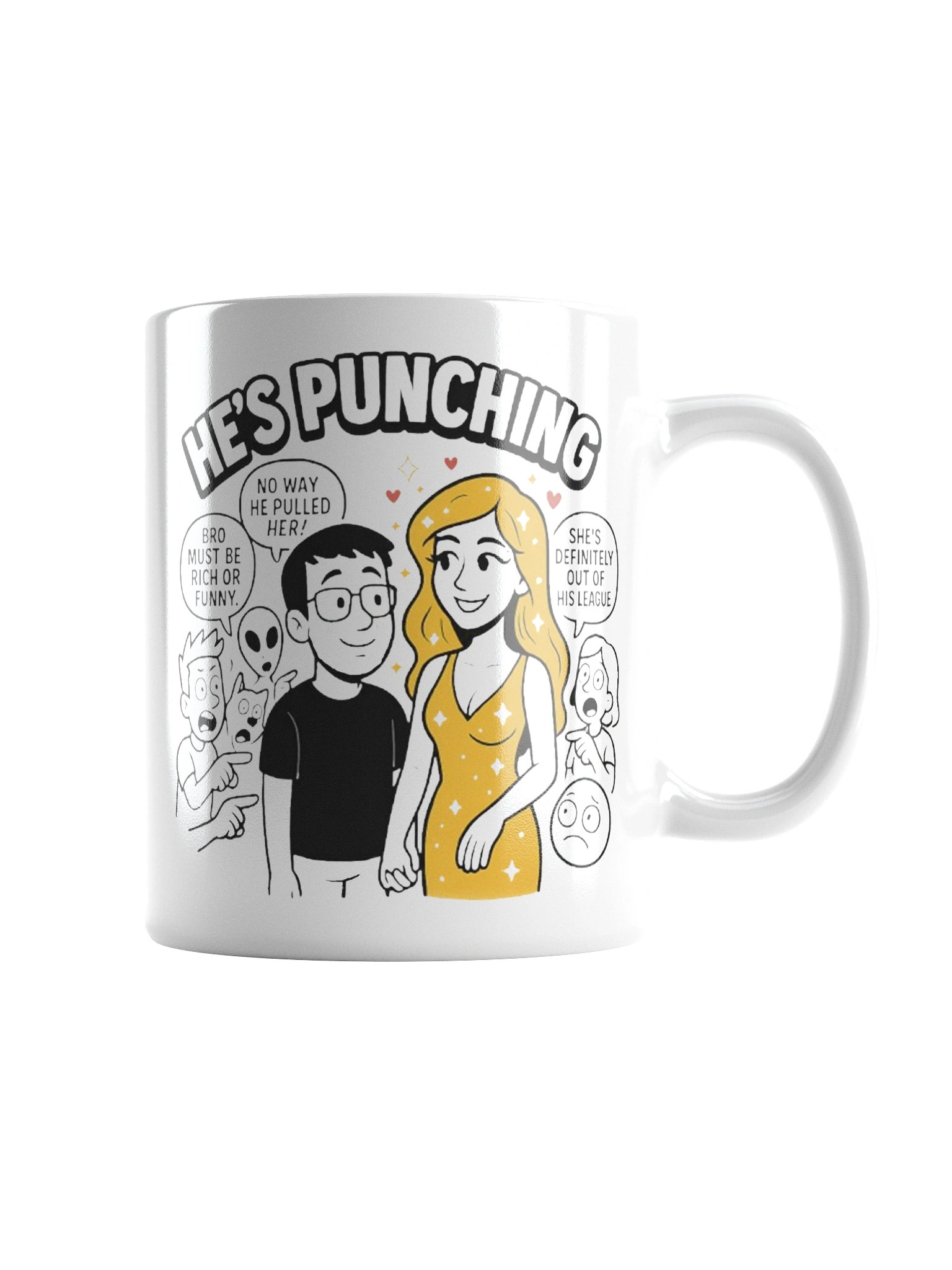 "He's Punching" White Glossy Mug product image (1)