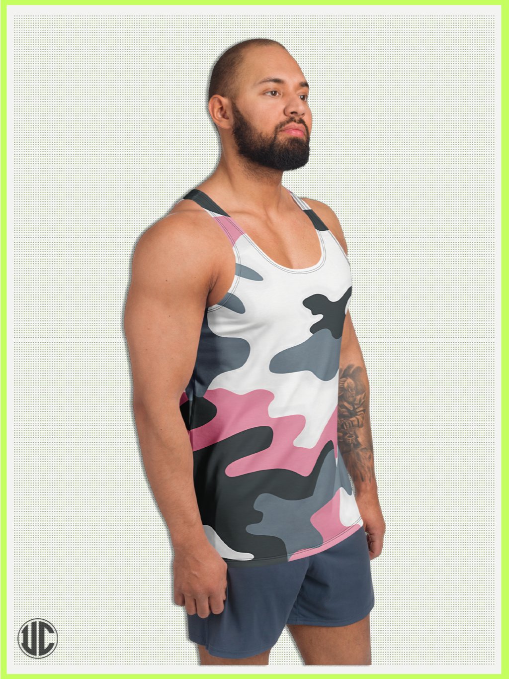 Bubblegum Pink Urban Camo – Men’s Tank Top product image (3)