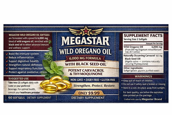 🔴⚫🟢 MEGASTAR WILD OREGANO SEED MIX with BLACKSEED OIL PILLS product image (1)