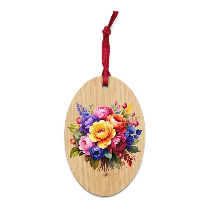 Columbia Road Market Vintage Style Wooden Hanging Tree Ornament (Floral) product image (2)