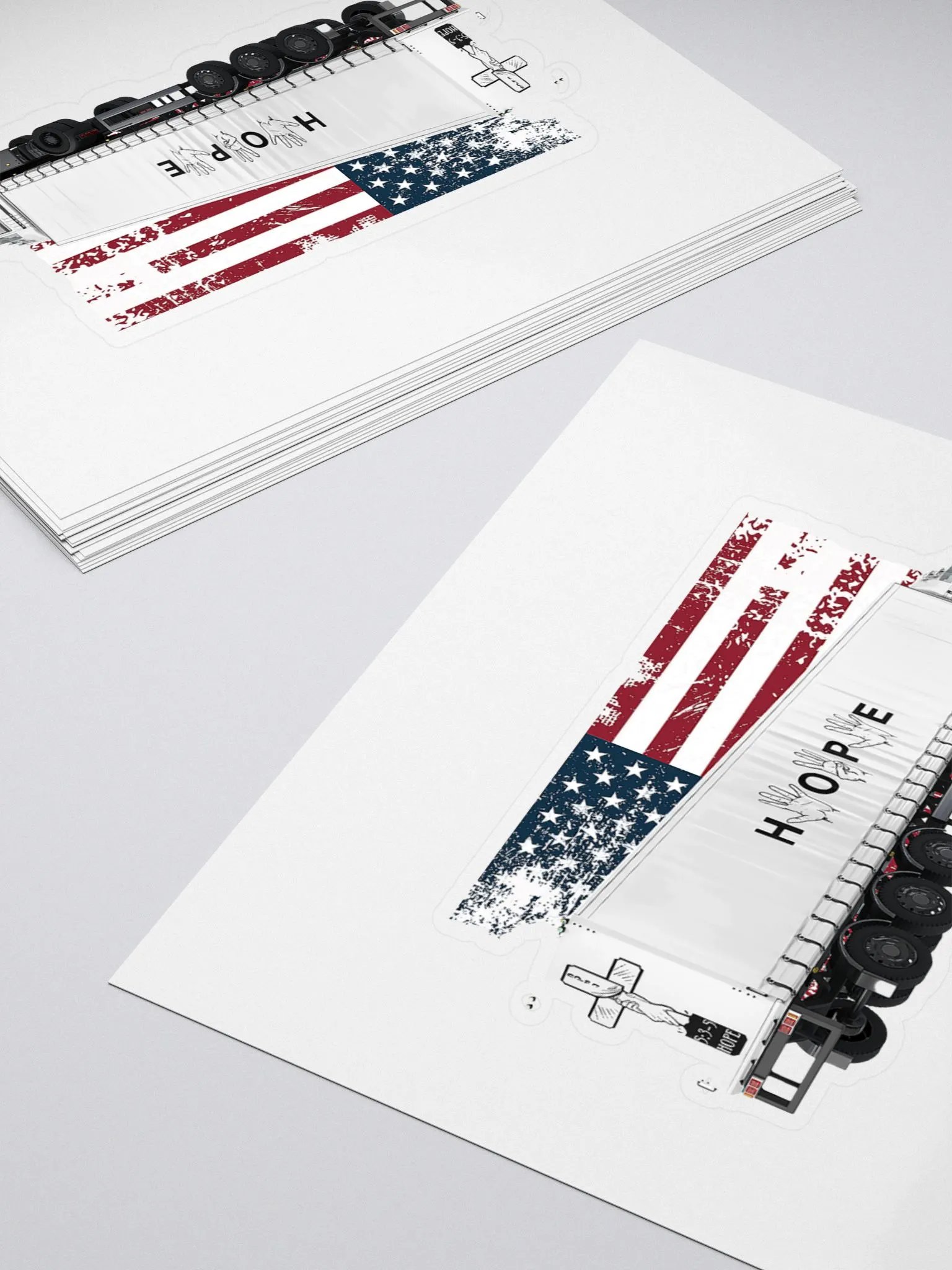 U.S. Flag, and semi sticker product image (4)