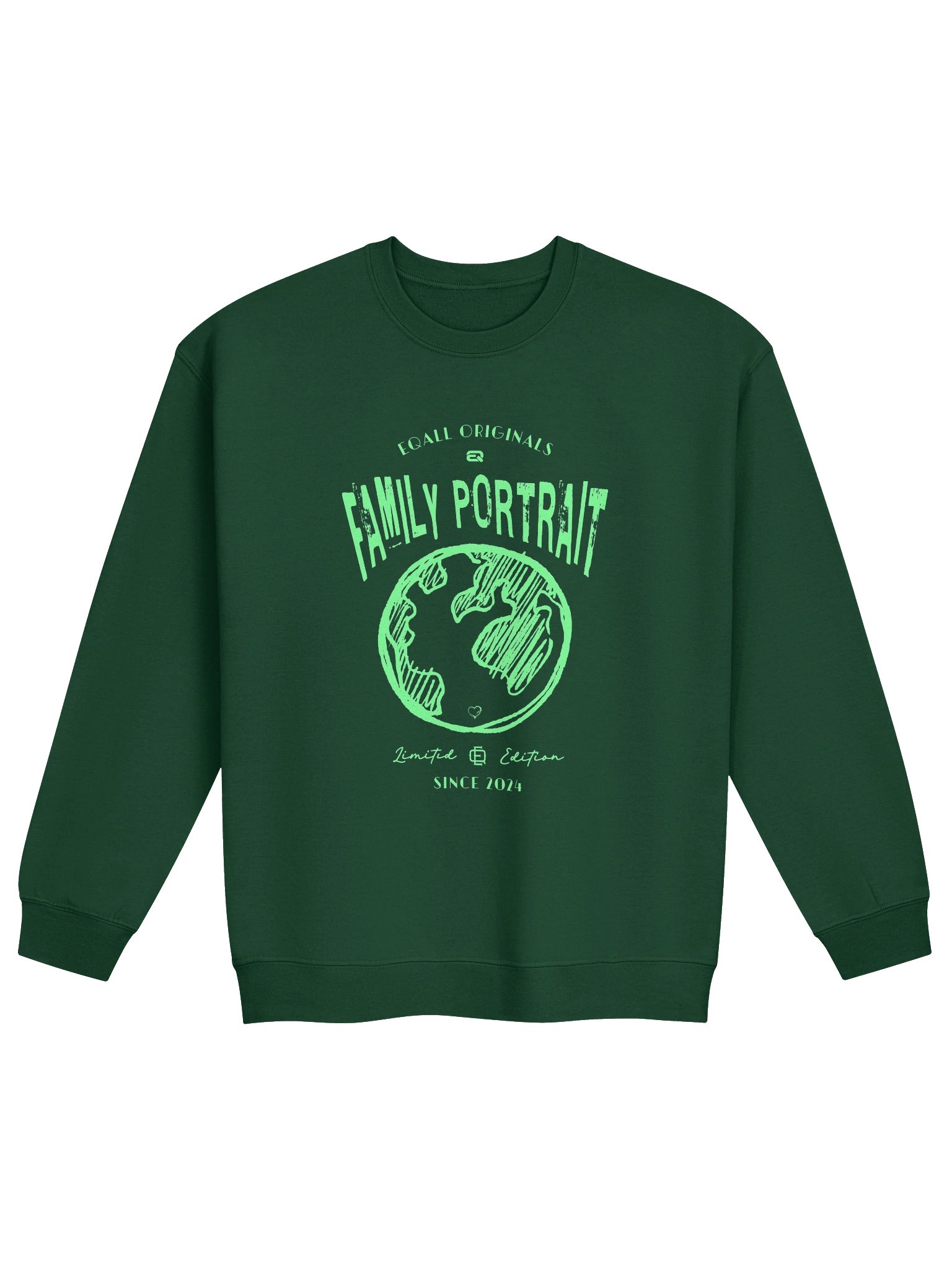 Earth Love_Family Portrait_Unisex Gildan Crewneck Sweatshirt EQALL® Originals_Green product image (23)