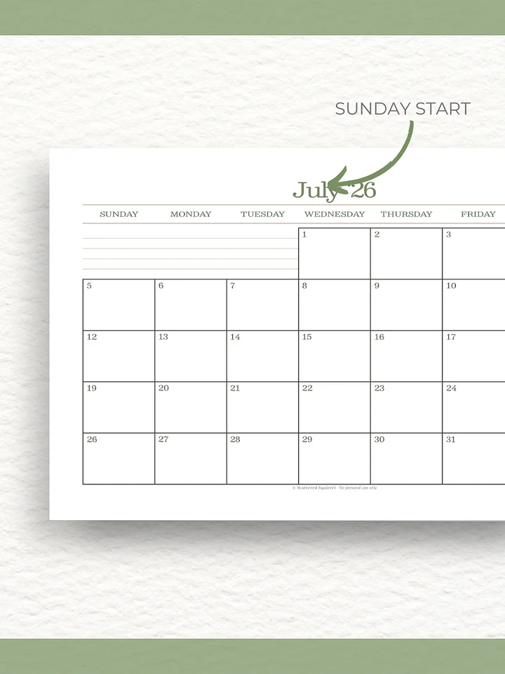 Forest Simplicty - 26/27 Calendar - Single Page per Month - Half Letter Size product image (2)