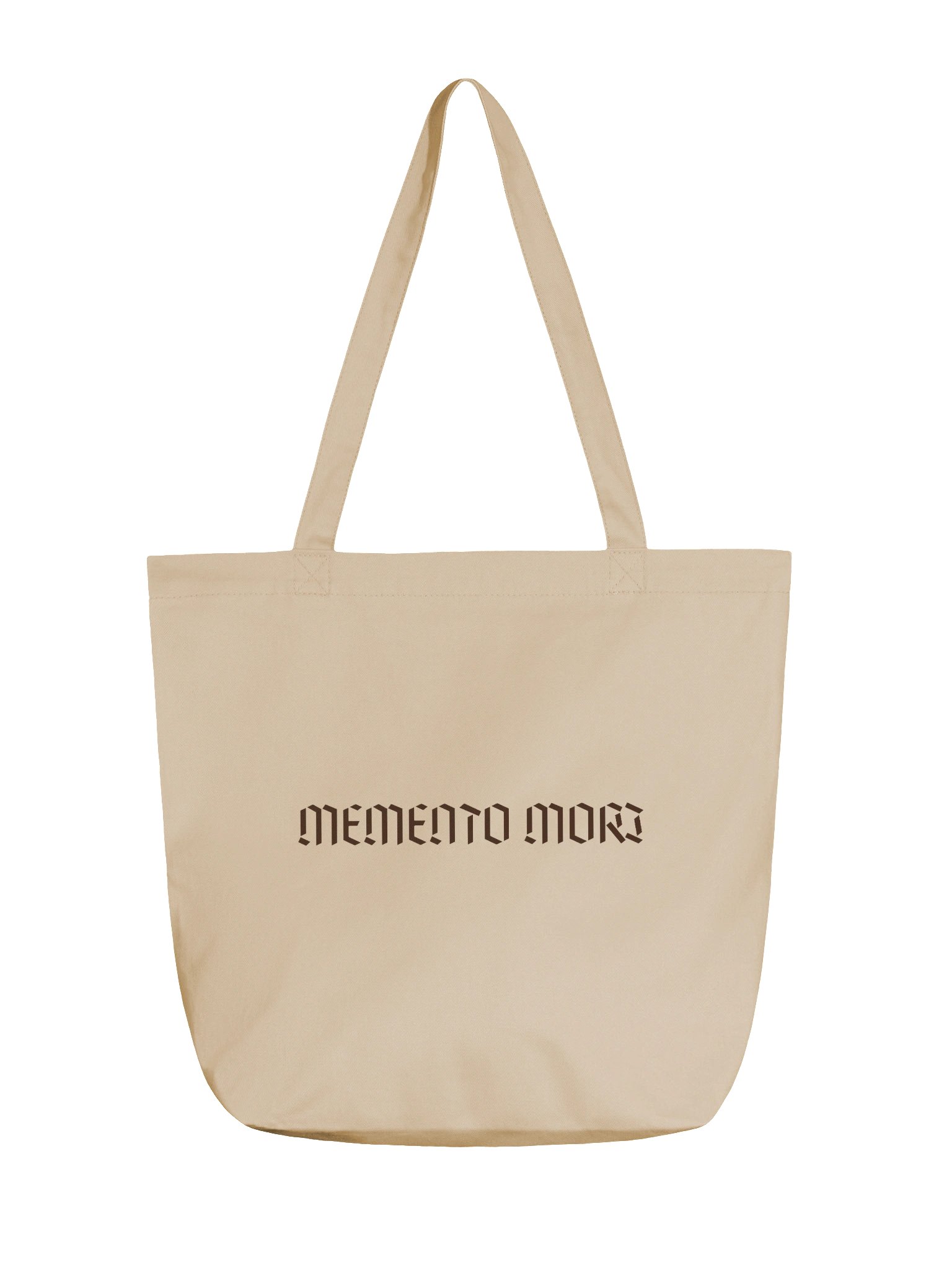 Memento Mori Brown Font Organic Cotton Tote product image (1)