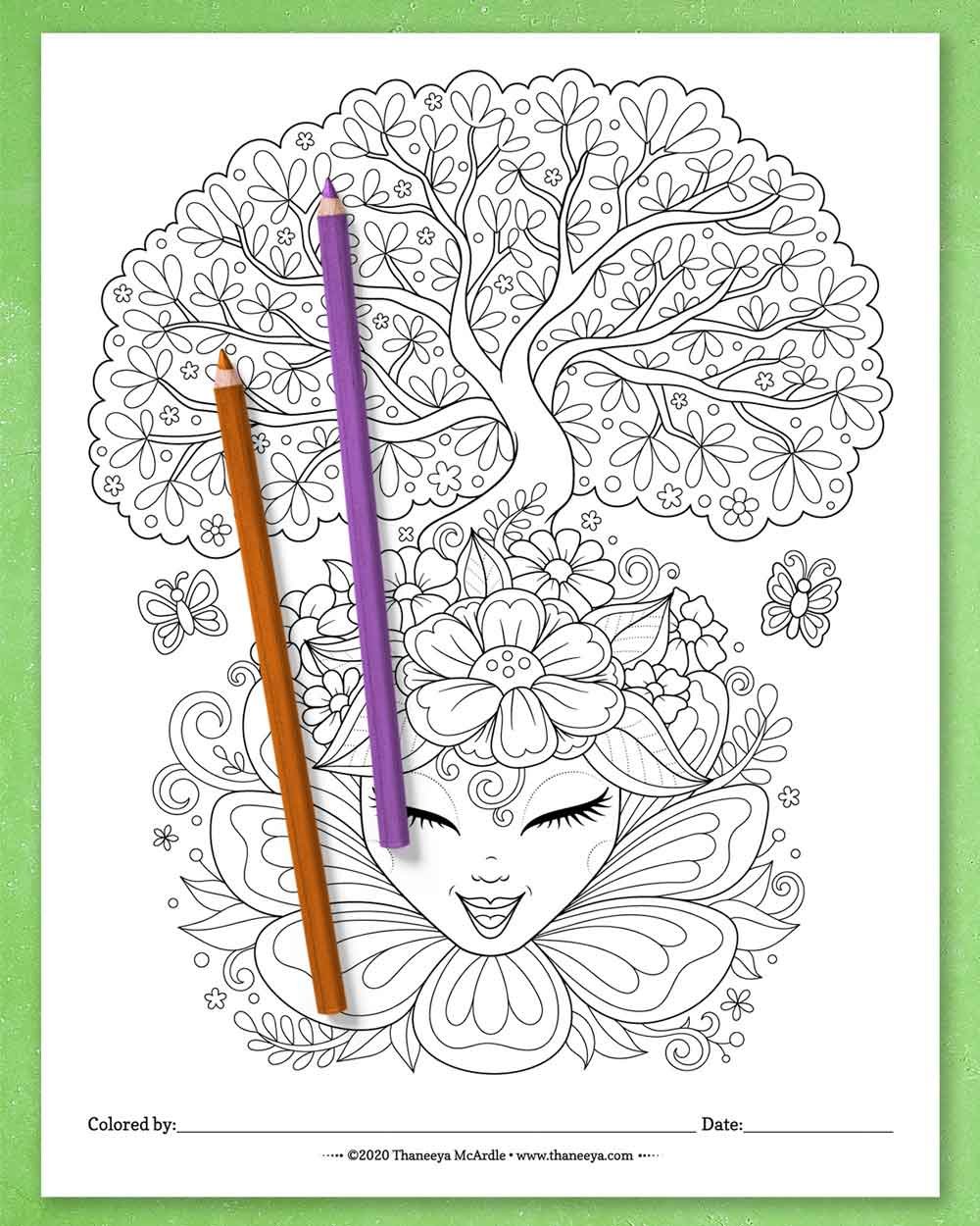 Enchanted Faces Coloring Pages product image (7)
