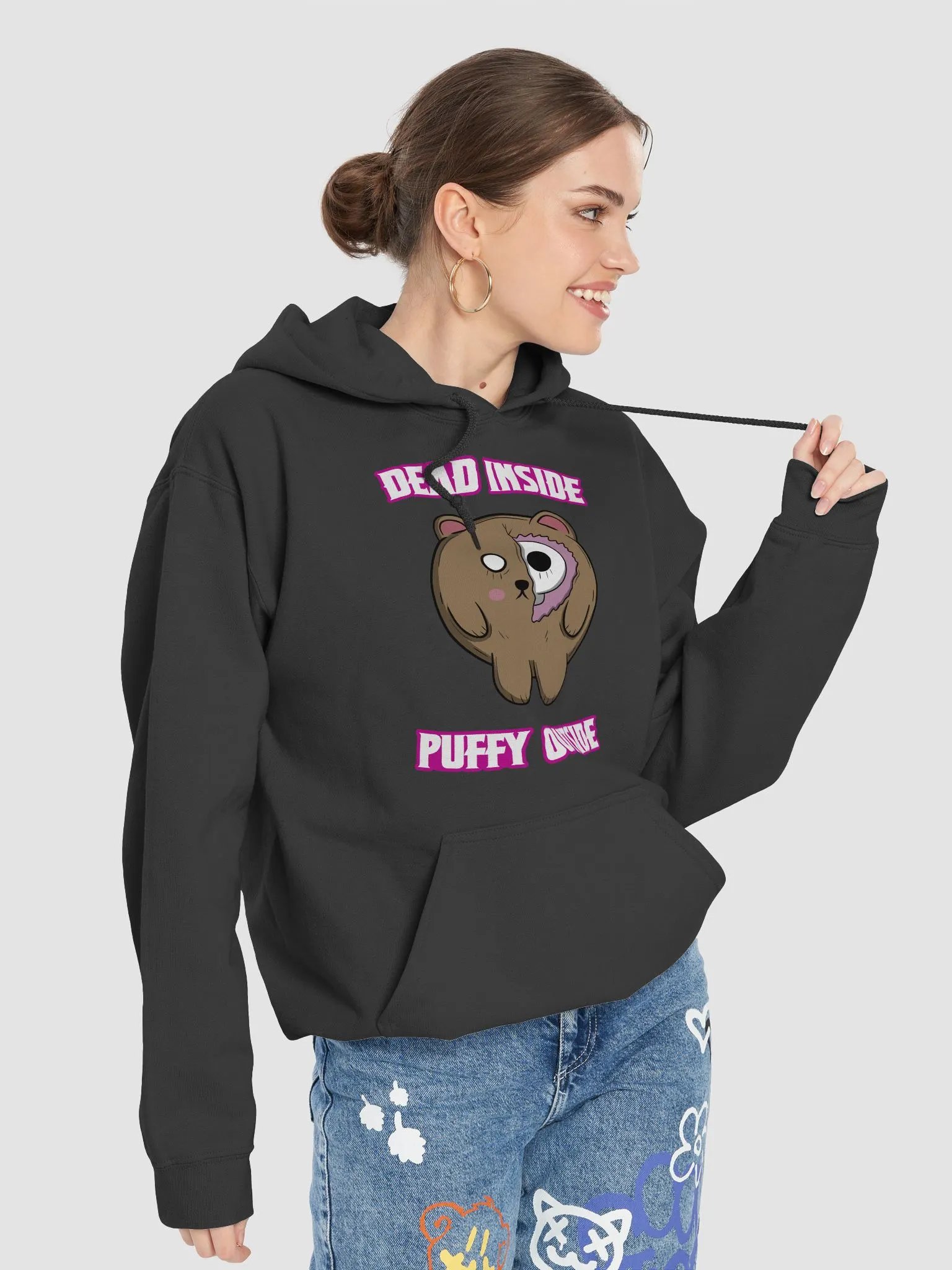 Dead Inside, Puffy Outside - Bear Hoodie product image (77)
