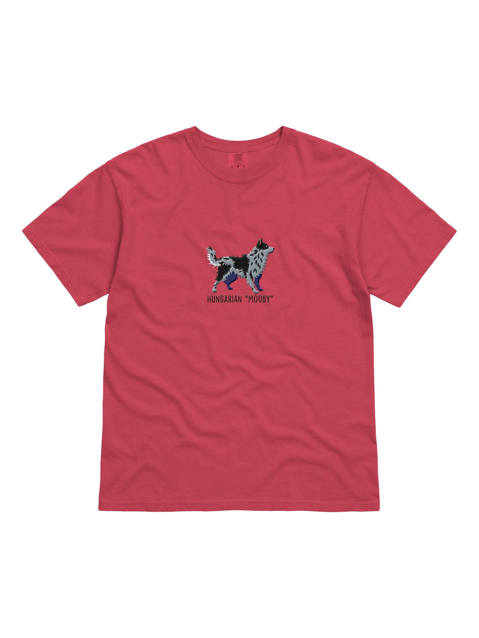 Hungarian Moody T-Shirt(Embroidered) of a Hungarian Mudi(Blue Merle) product image (4)