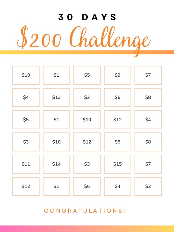 $200 30 Day Savings Challenge product image (1)