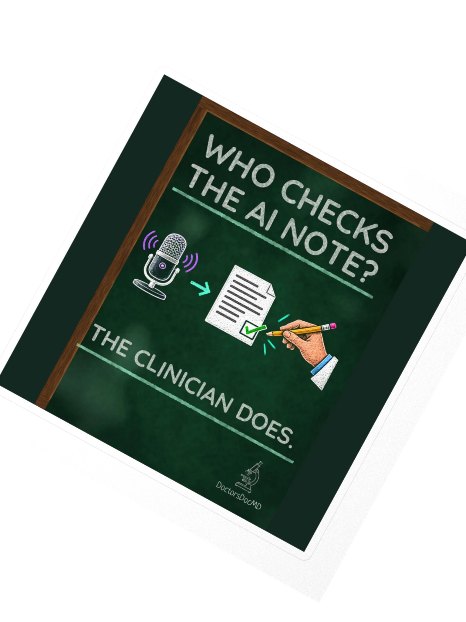 DoctorsDocMD - Who Checks the AI Note? Sticker product image (2)