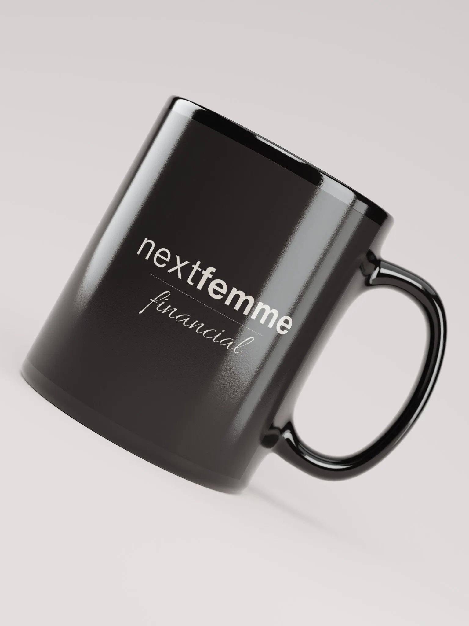 Midnight Elegance Mug with Light Beige Logotype product image (4)
