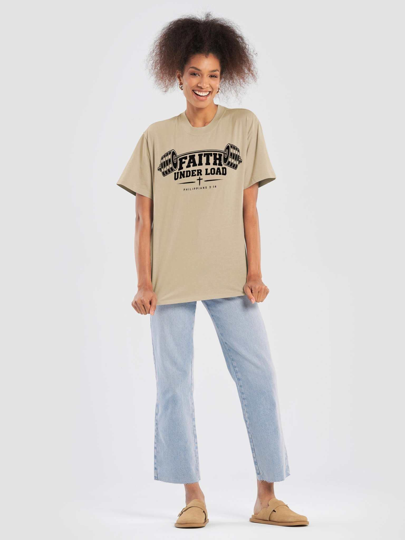 Faith Under Load Oversized Tee | Philippians 4:13 product image (31)