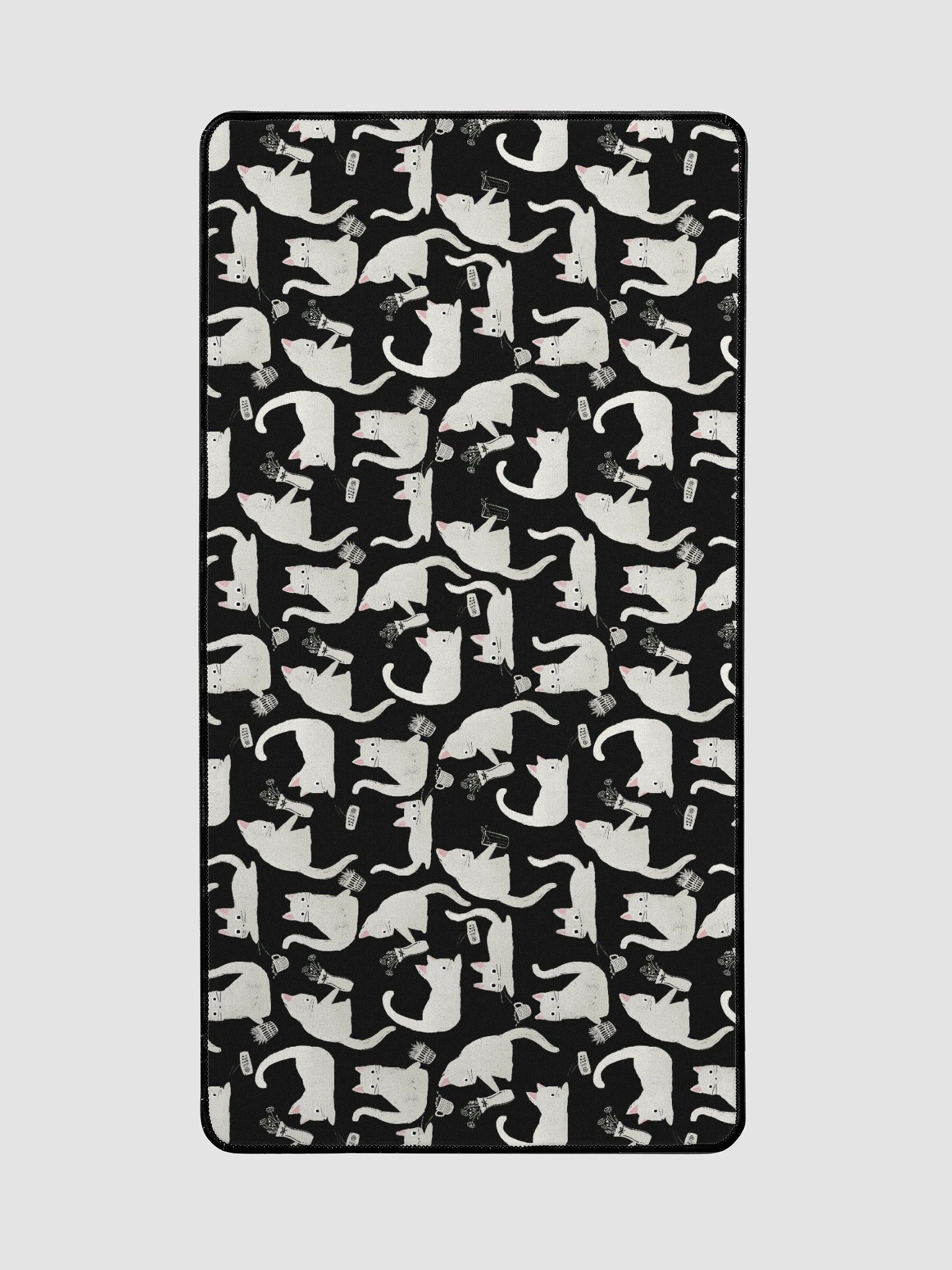 Bad Cats Knocking Stuff Over Patterned Desk Mat, Black product image (2)