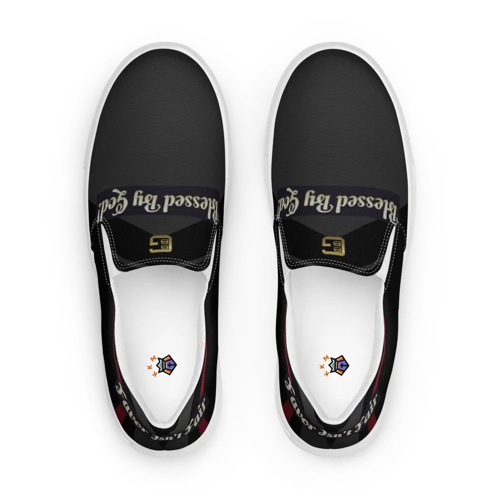 BBG Black with Red Stripe Men's Slip Ons product image (1)