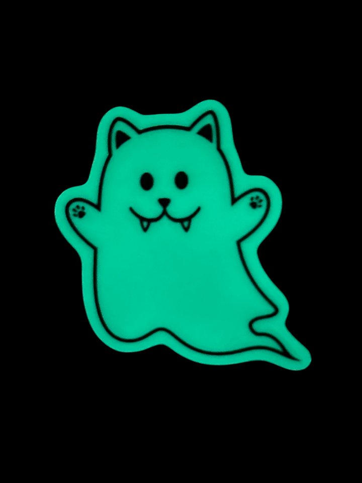 Kitty Ghost glow-in-the-dark sticker product image (1)