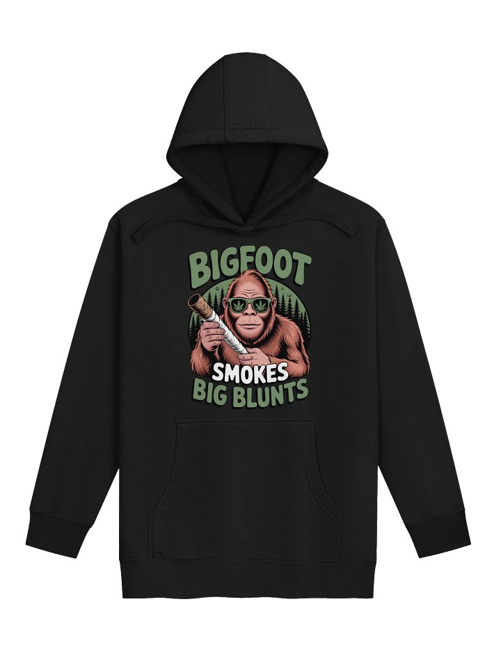 Bigfoot Smokes Big Blunts | Funny Sasquatch Cannabis Hoodie | Premium Unisex Fit product image (2)