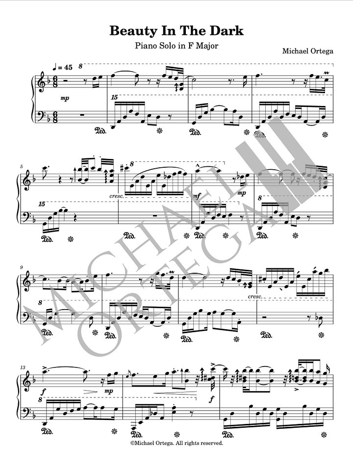 Beauty In The Dark (Piano Score) product image (1)
