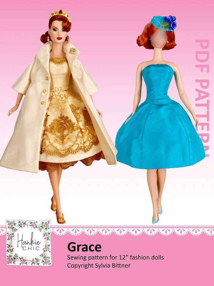 Grace sewing pattern for 12" fashion dolls product image (1)