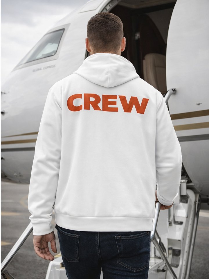Fliegerjacke mit MaydayFile Logo und organen CREW-Schriftzug product image (2)