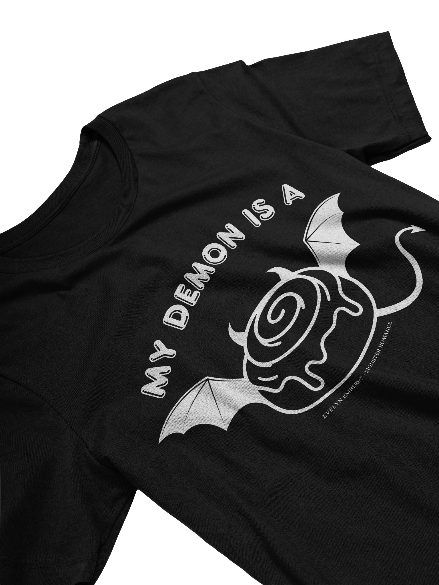"My Demon is a Cinnamon Roll" Bella+Canvas T-Shirt - white text on dark colors product image (23)