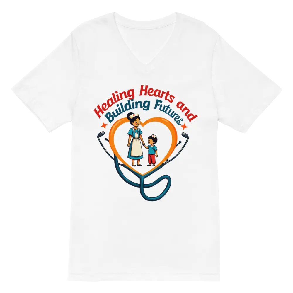 family oriented, Healing Hearts and building future V-Neck Tee product image (6)