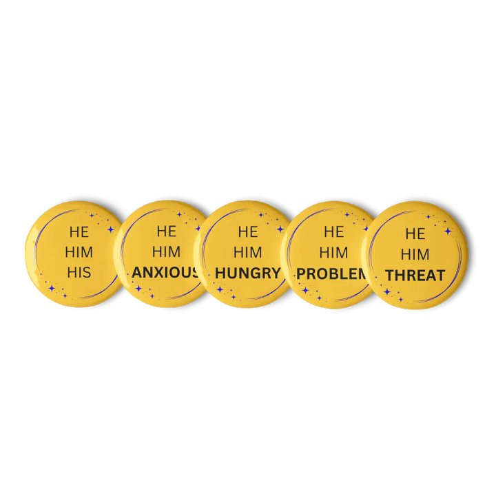 He/Him Pronoun Pins -Yellow product image (1)