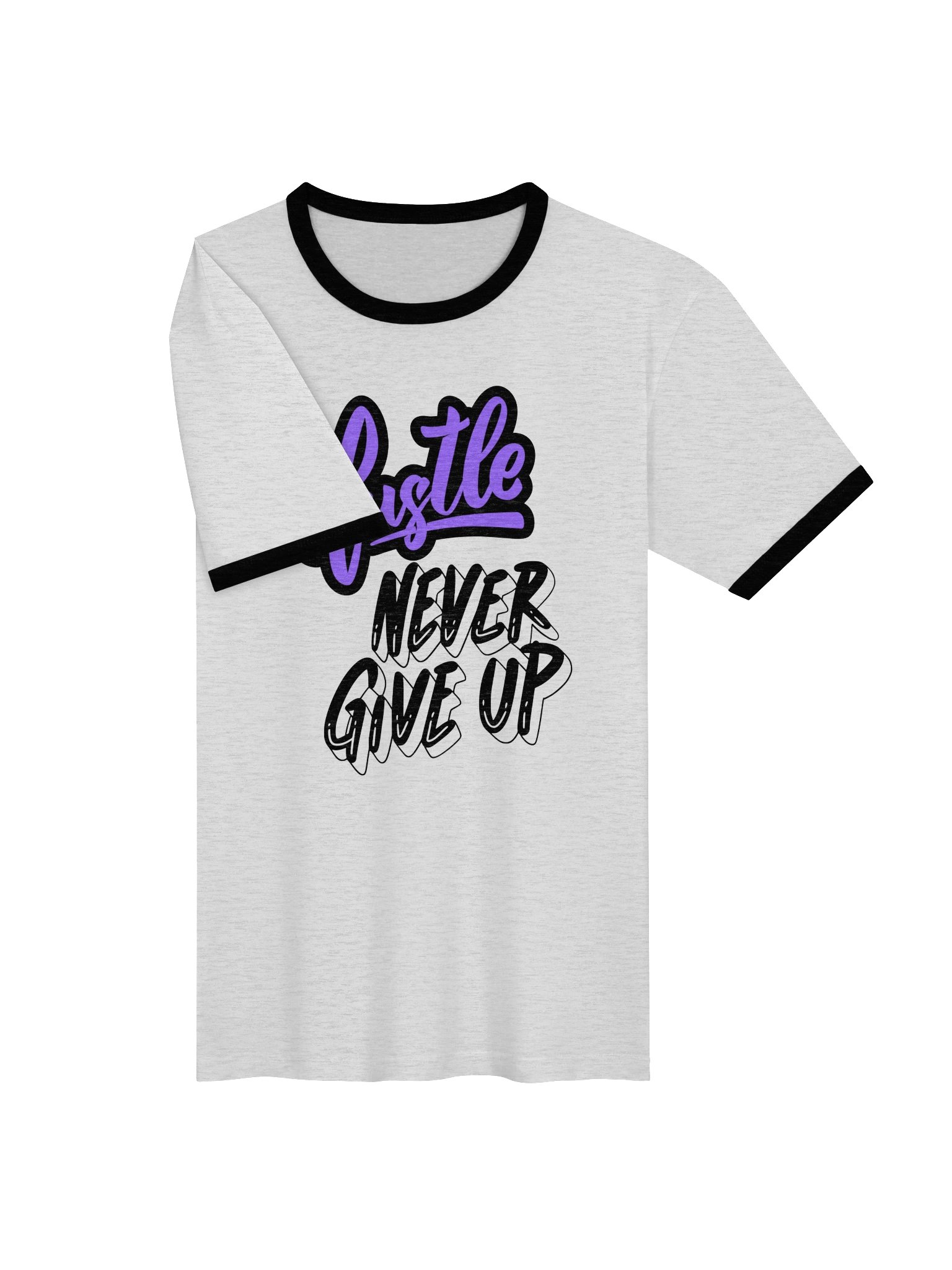 Hustle Never Give Up Graffiti Ringer Tee product image (3)