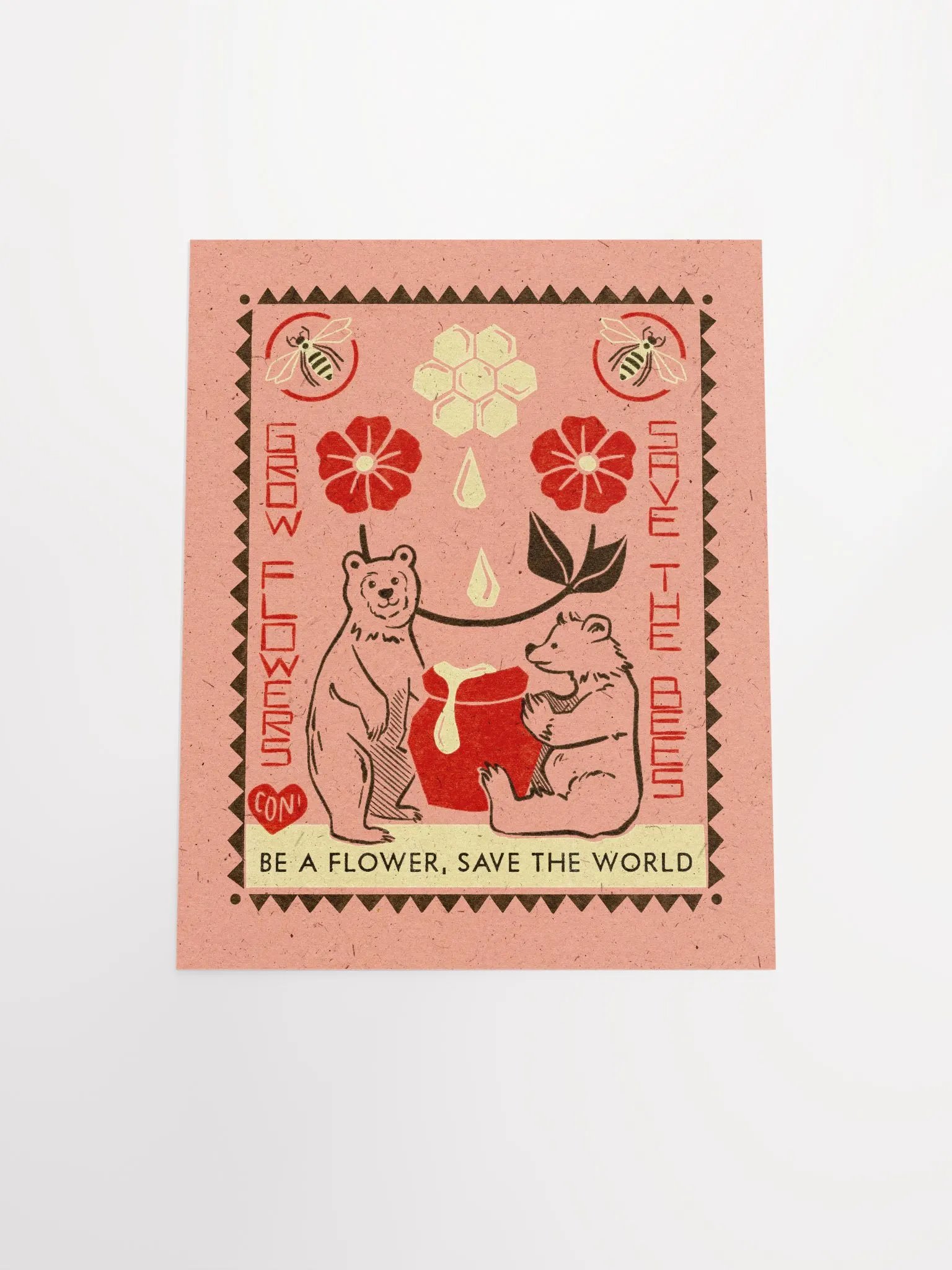 Save the Bees Pink print product image (4)