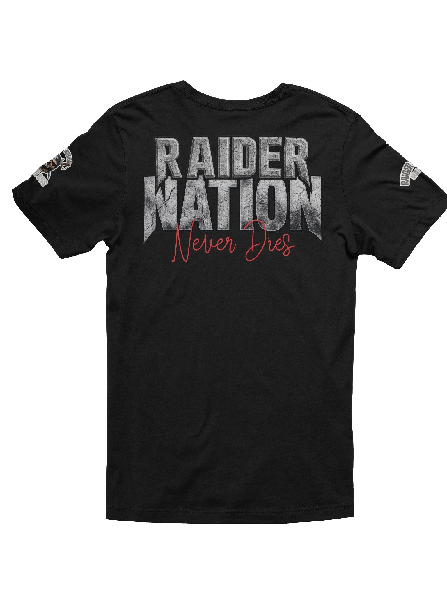 BLACK & SILVER NATION NEVER DIES - PIRATE Skull Tee | Las Vegas | Football | Home Locker product image (6)