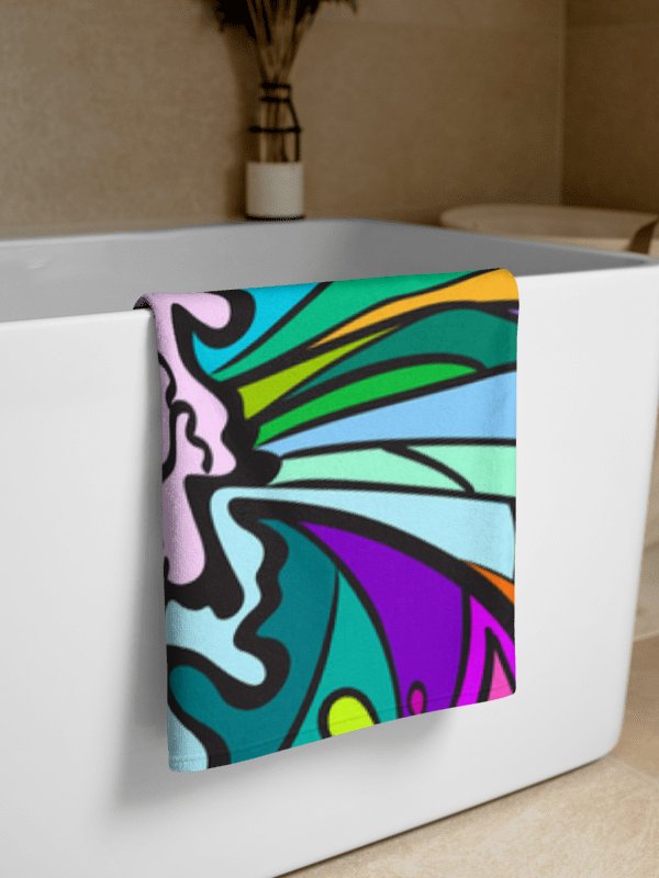 Vibrant Abstract Splash Towel - Wave at Sunset product image (2)